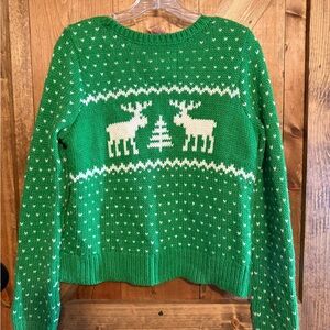 Abercrombie & Fitch Green Moose Pattern Sweater